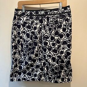 Etcetera Black and White Abstract Pencil Skirt